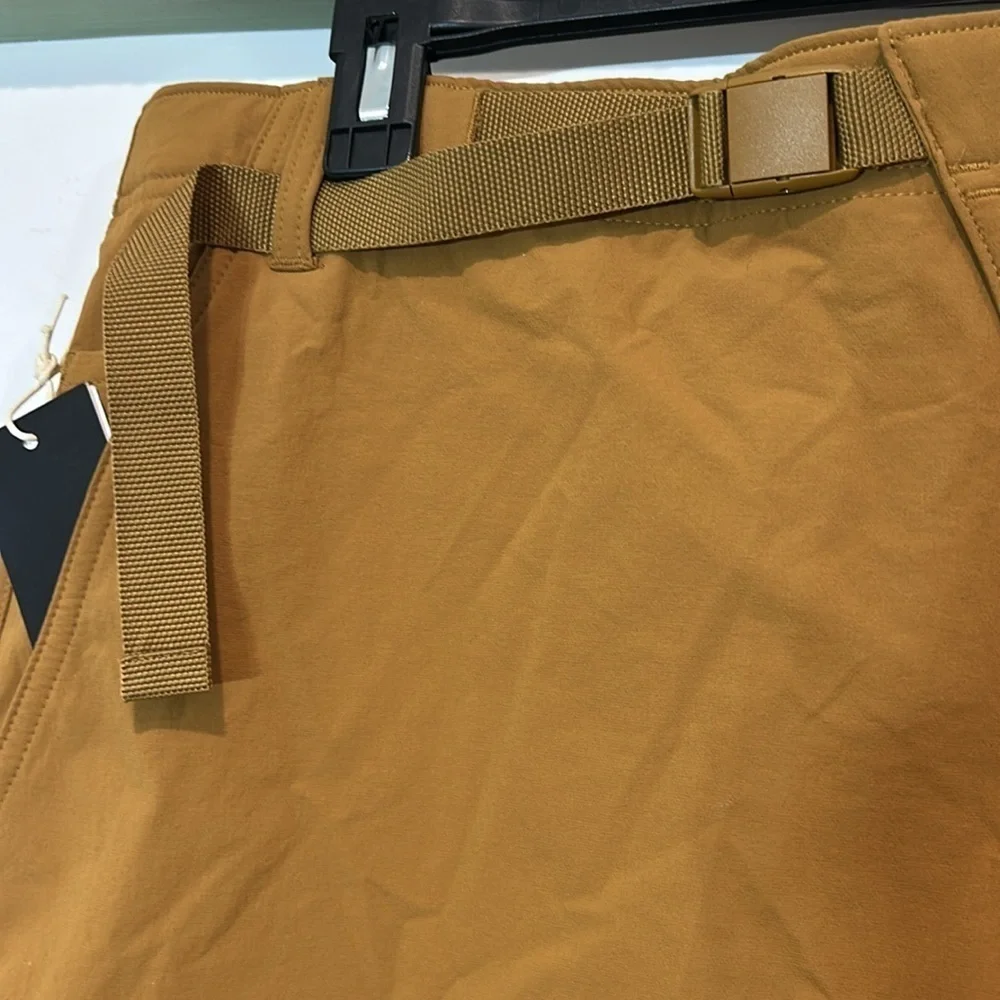 Adidas ADX tan Bronze Belted Golf Shorts Men's size large new with tags $88
